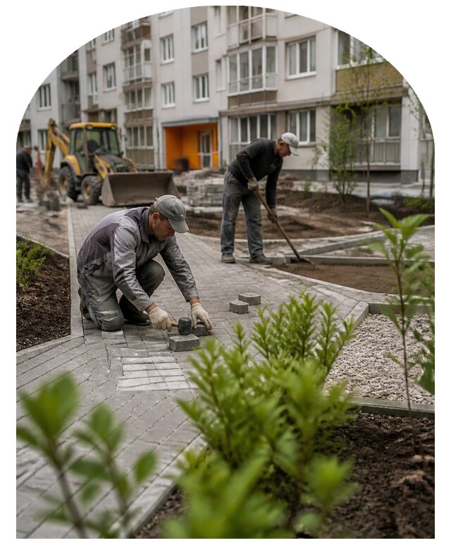 Благоустройство двора многоквартирного дома в Новокуйбышевске